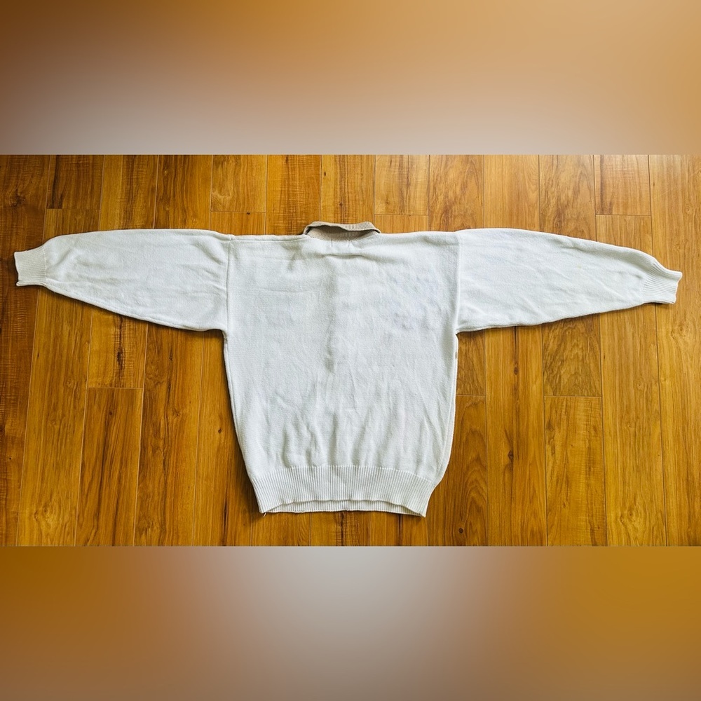 80s Vintage Capricci Knitwear Fruit Patterned Cream Sweater - Picture 6 of 16